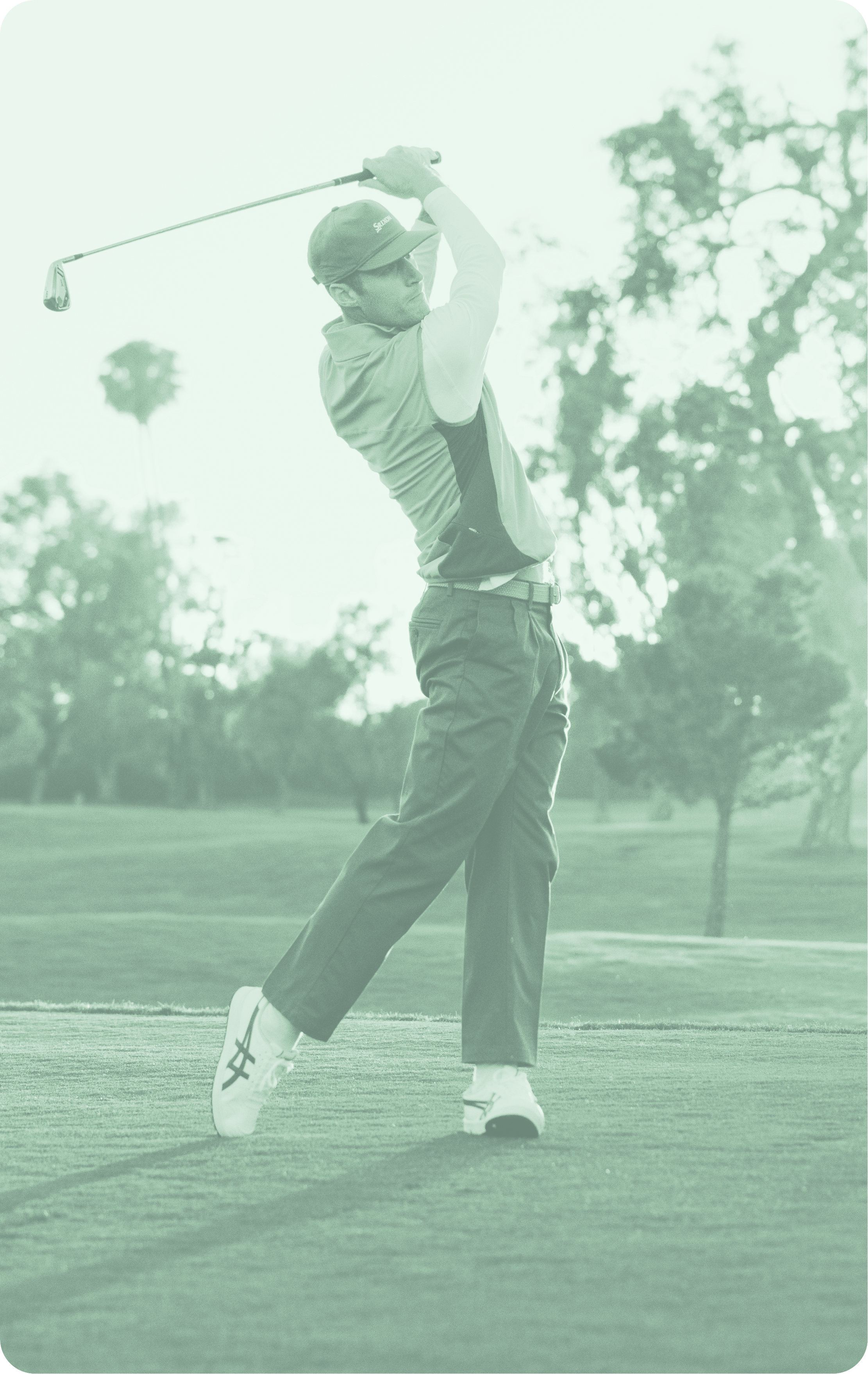 Golfer swinging