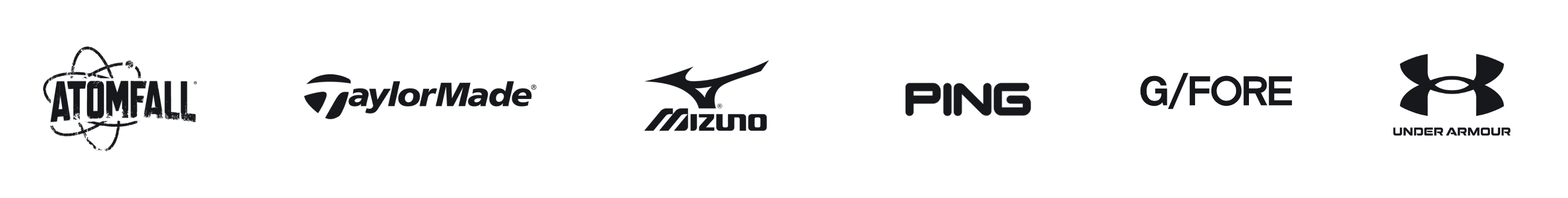 TaylorMade, Mizuno, PING, G/FORE, Under Armour